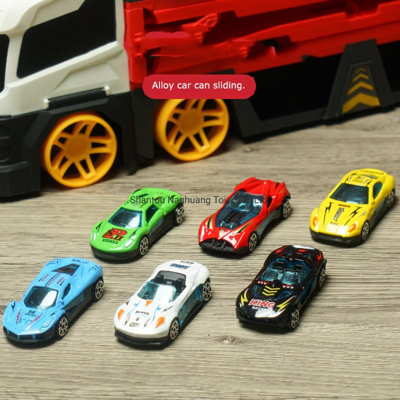 Ejection Big Fire Truck with 2 Small Alloy Cars Vehicles