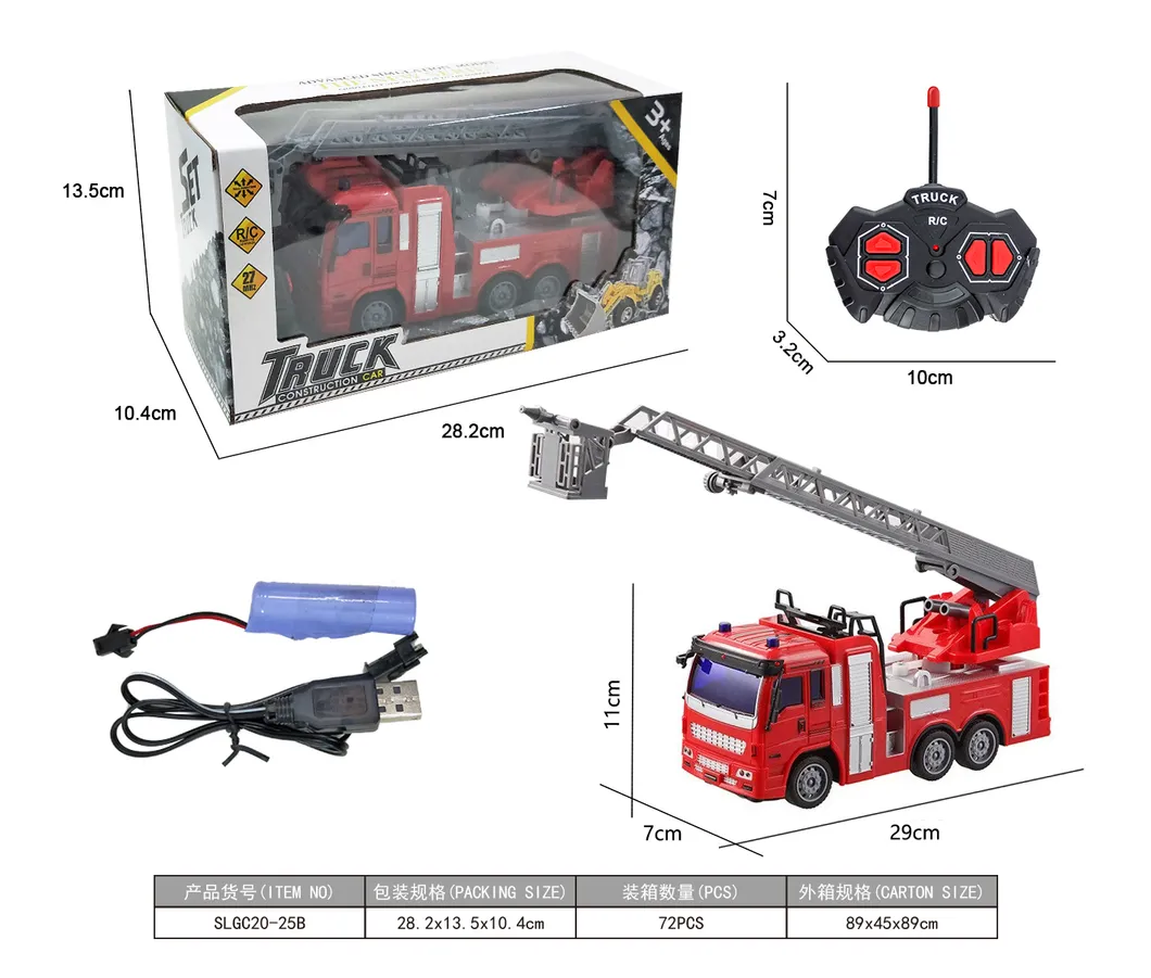 Four-Way Remote Control Elevated Platform Fire Truck