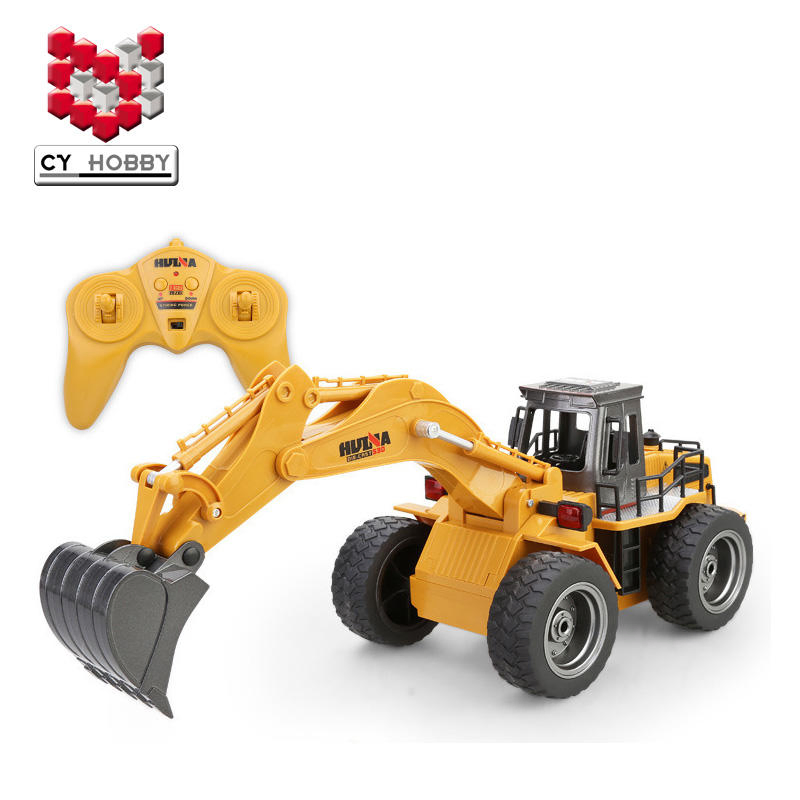 Huina 1530 530 1: 18 Metal Die-Cast RC Truck Excavator Huina with 6 Channel RC Model Car Toys for Children Kids Gift Educational Toy