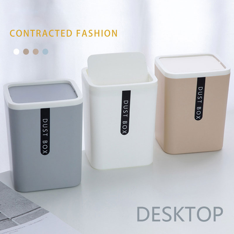 Mini Desktop Table Trash Can Car Bin Office Waste Paper Basket Bucket Garbage