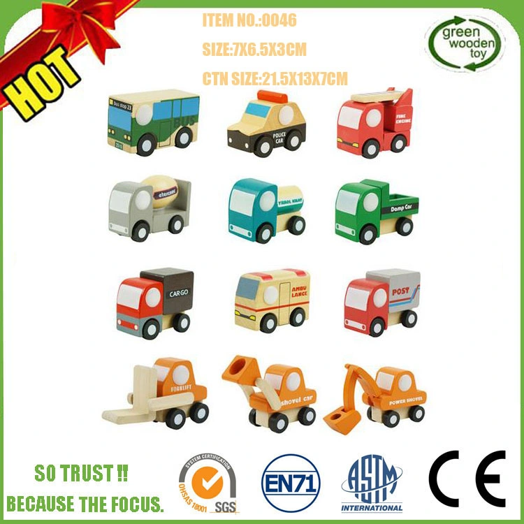 Kids Promotional Big Diecast Construction Wooden Toy Truck