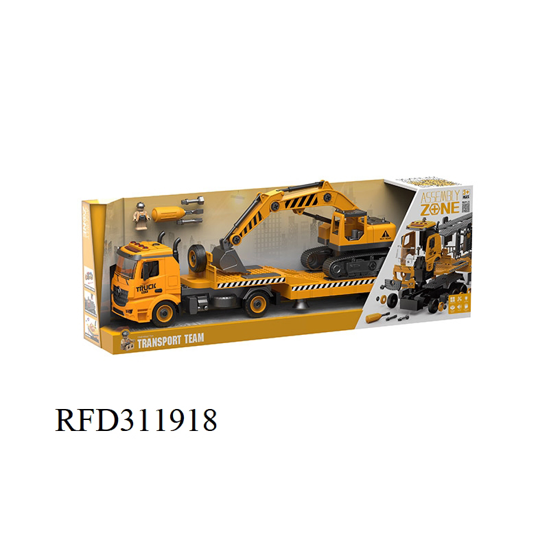 1: 12 Scale DIY Truck Friction Fire Truck with Light and Sound