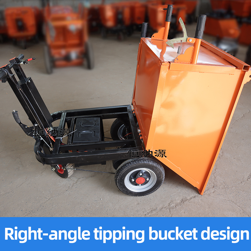 48V 800W Mini Hand Push Agricultural Tricycle Transporter Dump Project Electric Ash Truck Supply Dump Truck