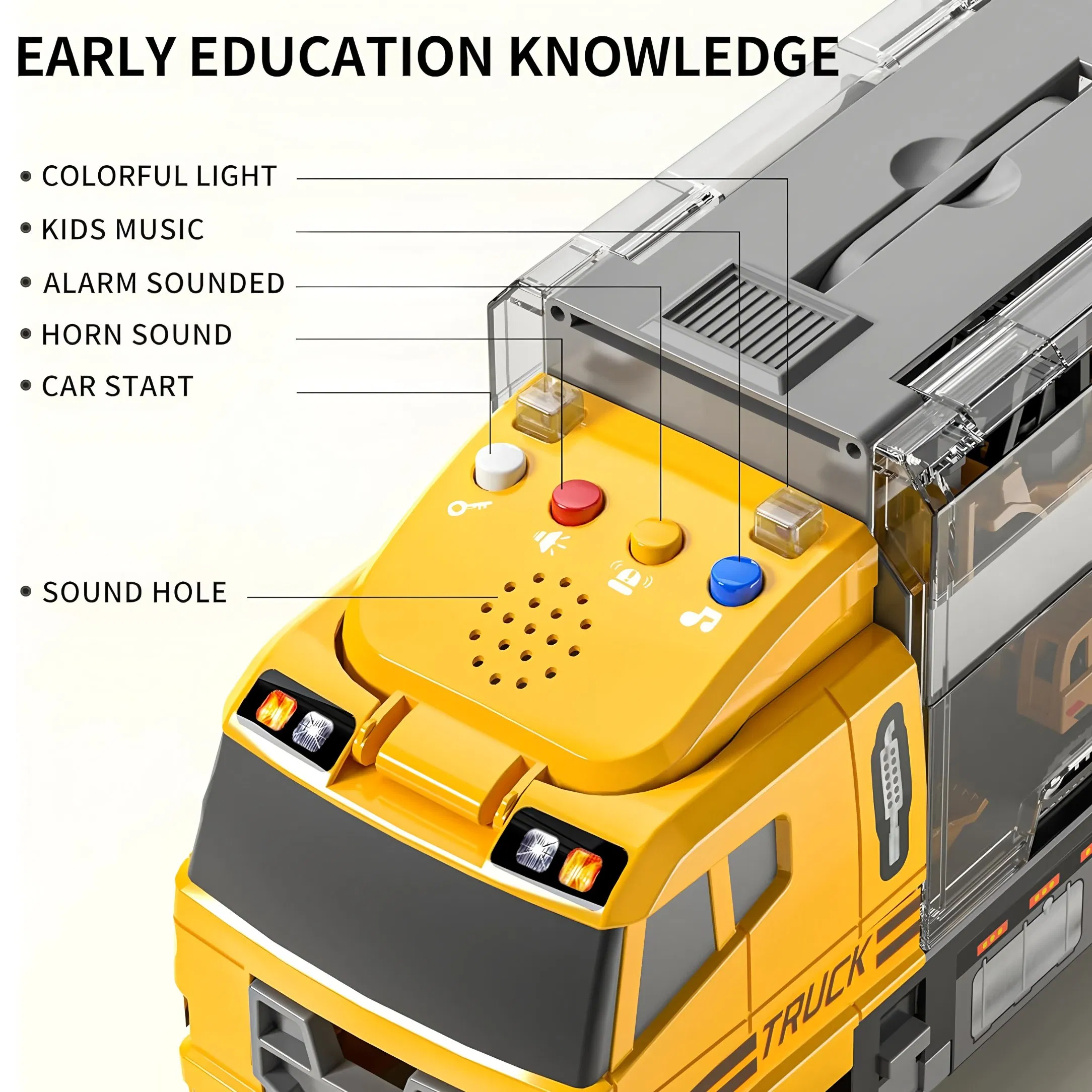 Wholesale Kids Toddler Boys Construction Truck Vehicle Toy Set with Die-Cast Toy Car, Transport Carrier Truck for Kids 7 in 1, Construction Vehicle Toys