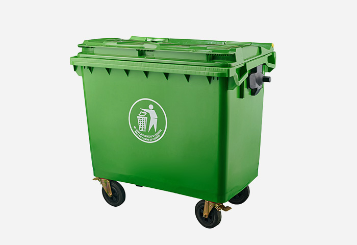 Four Wheels Mobile Garbage Container Trash Can Large Capacity Dustbin 660L 800L