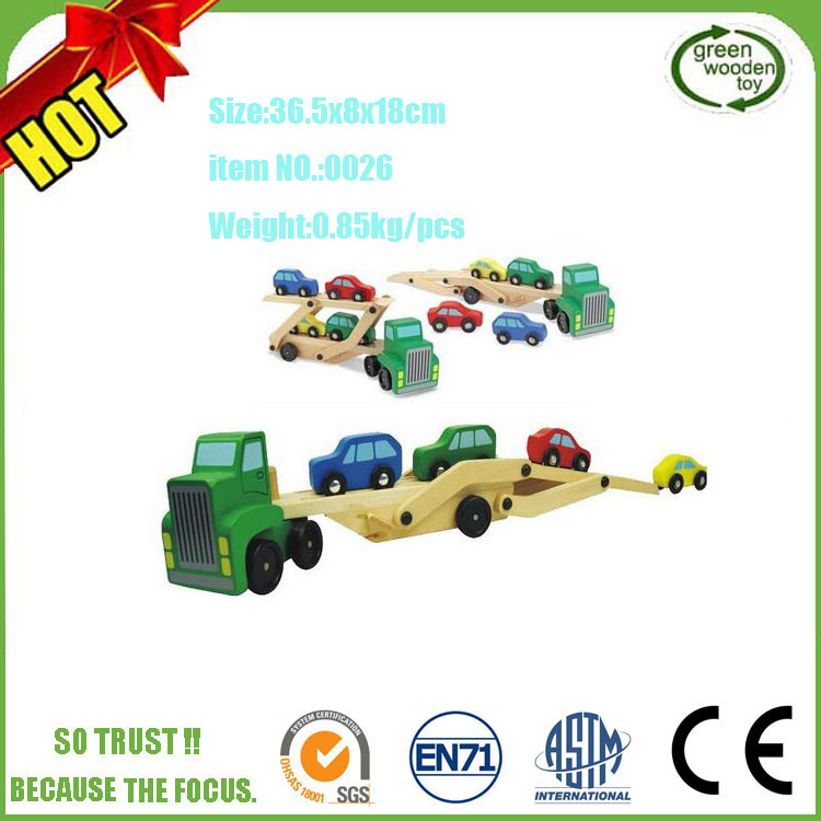 Kids Promotional Big Diecast Construction Wooden Toy Truck