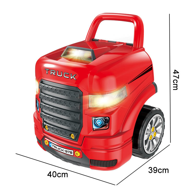 Kids Educational Repair Pretend Play RC Construction Vehicle Disassemble Infrared Remote Control Truck Toy with Light &amp; Sound