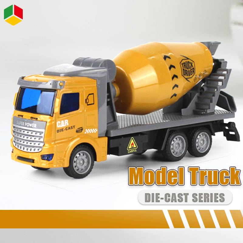 QS Hot Sell Metal Engineering Mixer Diecast Pull Back Truck Toys for Boy Birthday Gift Model Vehicle Car Toys