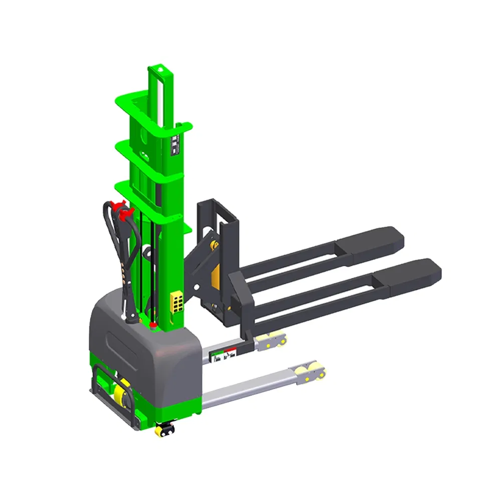 Self Lift Stacker Rated Capacity 1.5ton Reach Height 1.5m Full Electric Stacker Truck for Sale with Scissor Push-out