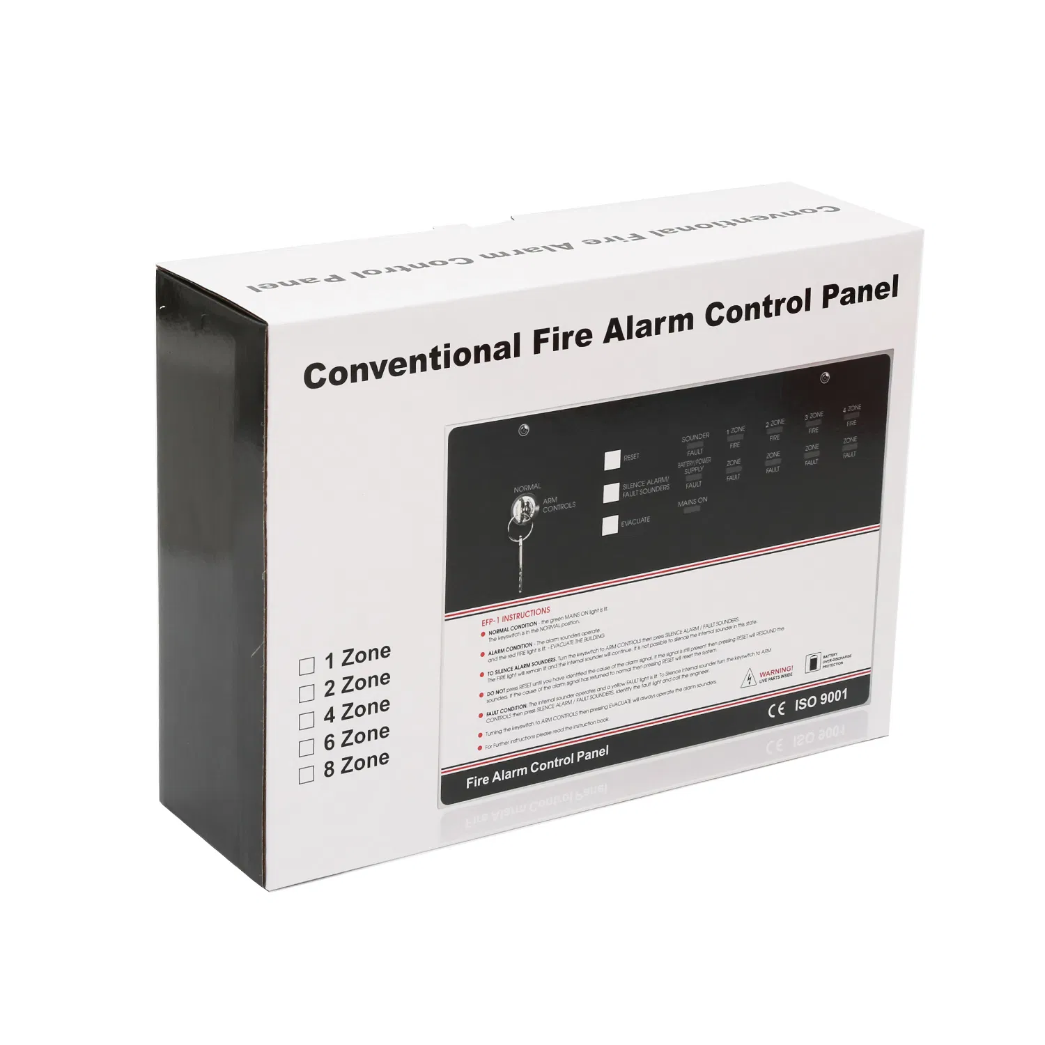 Factory Use Security Alarm System with Conventional Fire Alarm Control Panel