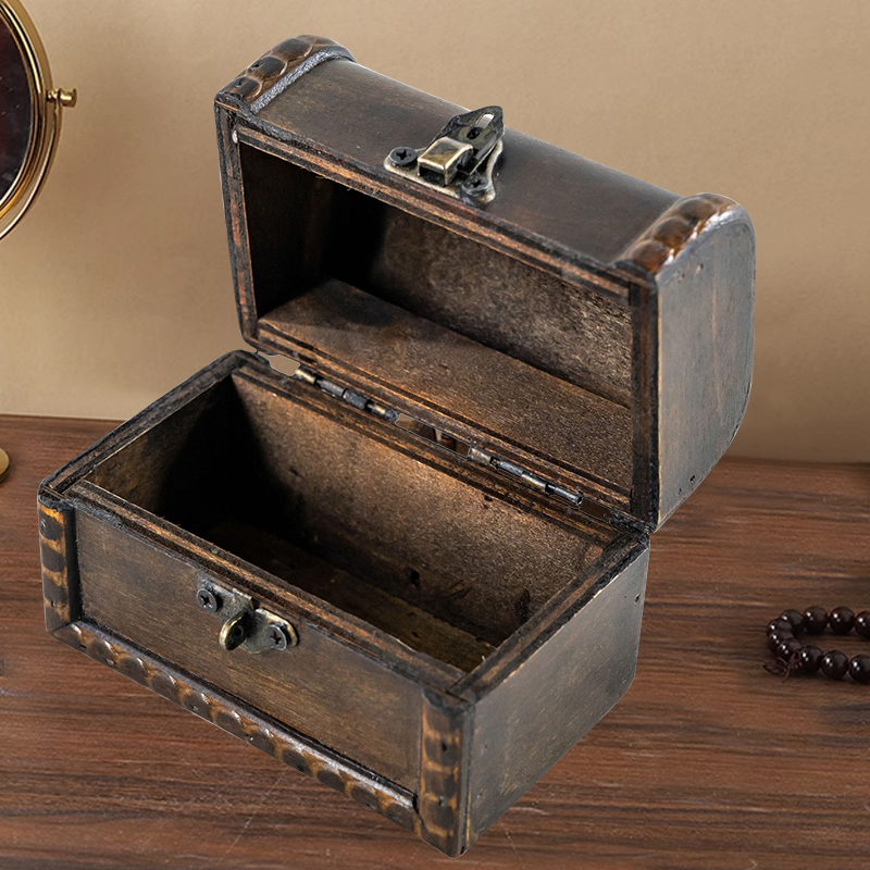 Vintage Wooden Hand Case Antique Portable Gift Box Multi Storage Box Jewelry Case Diamond Stone Keepsake Treasure Chest
