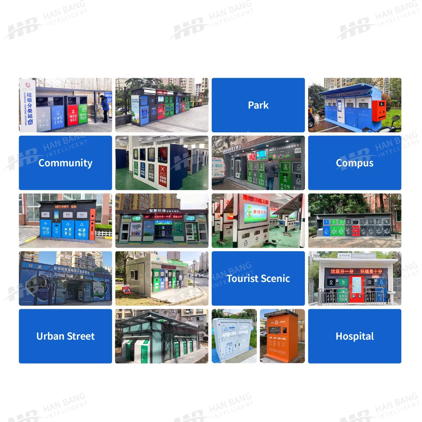 New Wholesale Outdoor Garbage Sorting Kiosk Environmental Sanitation Dumpster Waterproof Sorting Pavilion