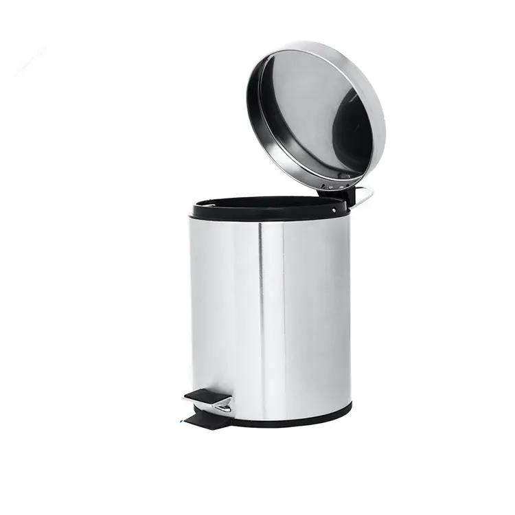 3L/5L/7L Stainless Steel Home Kitchen Lid Step Pedal Waste Trash Bin Garbage