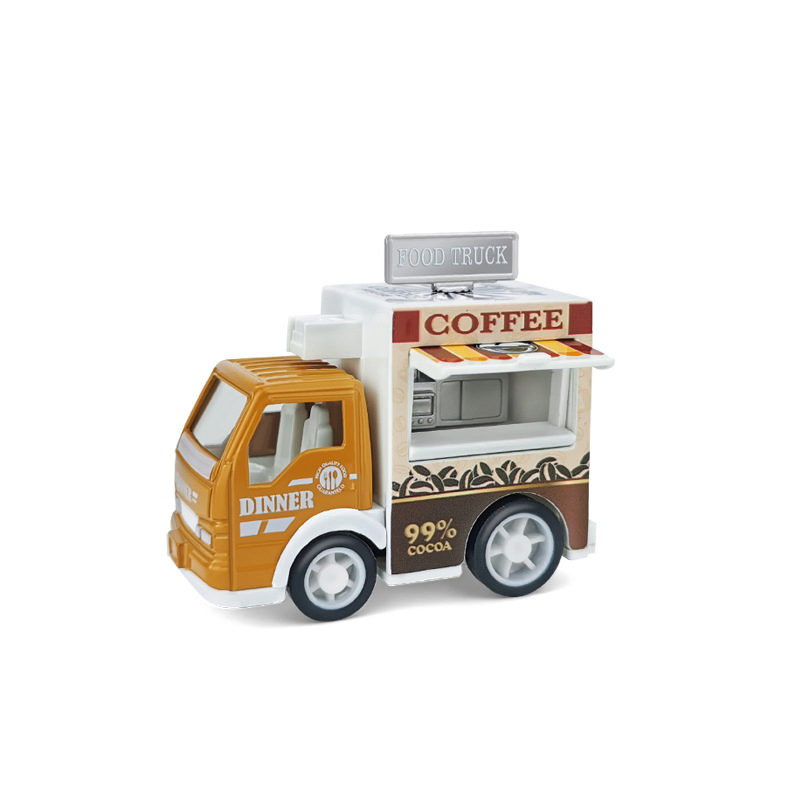 1: 64 Die Cast Pull Back Food Truck Mini Metal Toy Truck