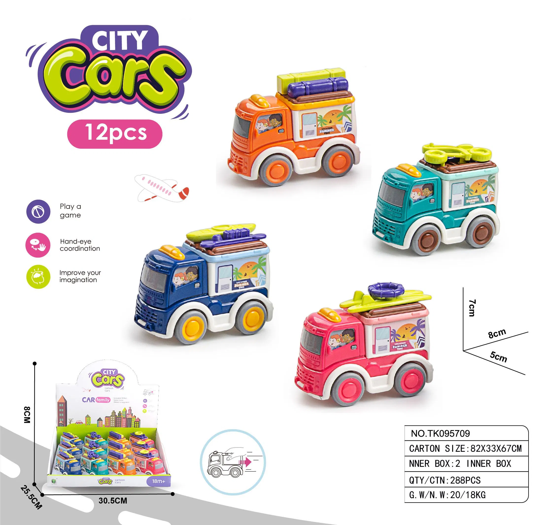 Construction Truck Plastic Cartoon Car Toy Children Educational Toys Pull Back Car Toys Small Truck Sets for Kids