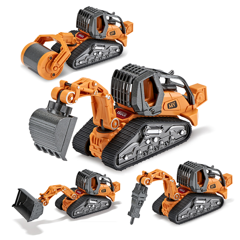 1: 32 Pull Back Diecast Car Toy Die Cast Engineering Model Trucks Kids Disassembly Metal Truck Toys with Light and Music Diecast Cars