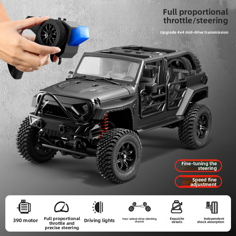 AiJH Mn-128 Remote Control Car 1: 12 4WD Gear Shifting Climbing Truck RC Car Toys with Turn Signal Lights RC Truck