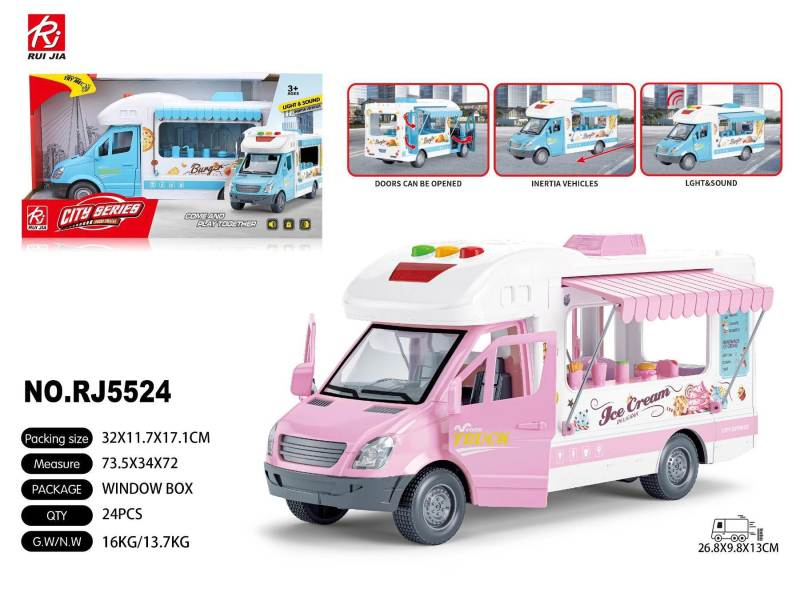 Juguete Wholesale Inertia Powered Four Wheel Drive Light and Sound Openable Door City Rescue Vehicle Model Truck