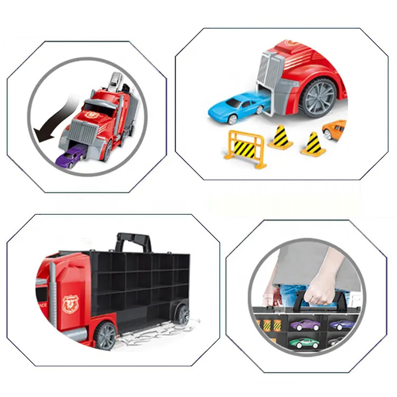 Inertia Car Friction Power Vehicle Plastic Kids Toys Playset Big Children Cabinet Truck for Boy with Music and Light for Boy