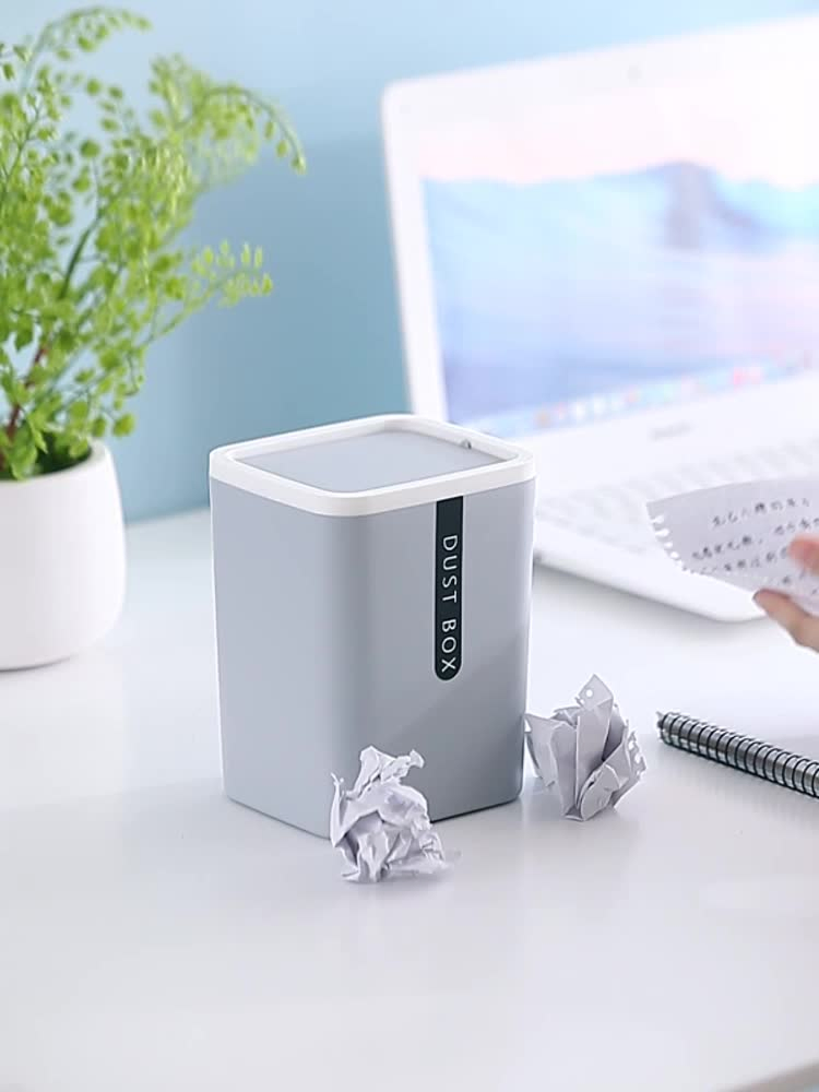 Mini Desktop Table Trash Can Car Bin Office Waste Paper Basket Bucket Garbage
