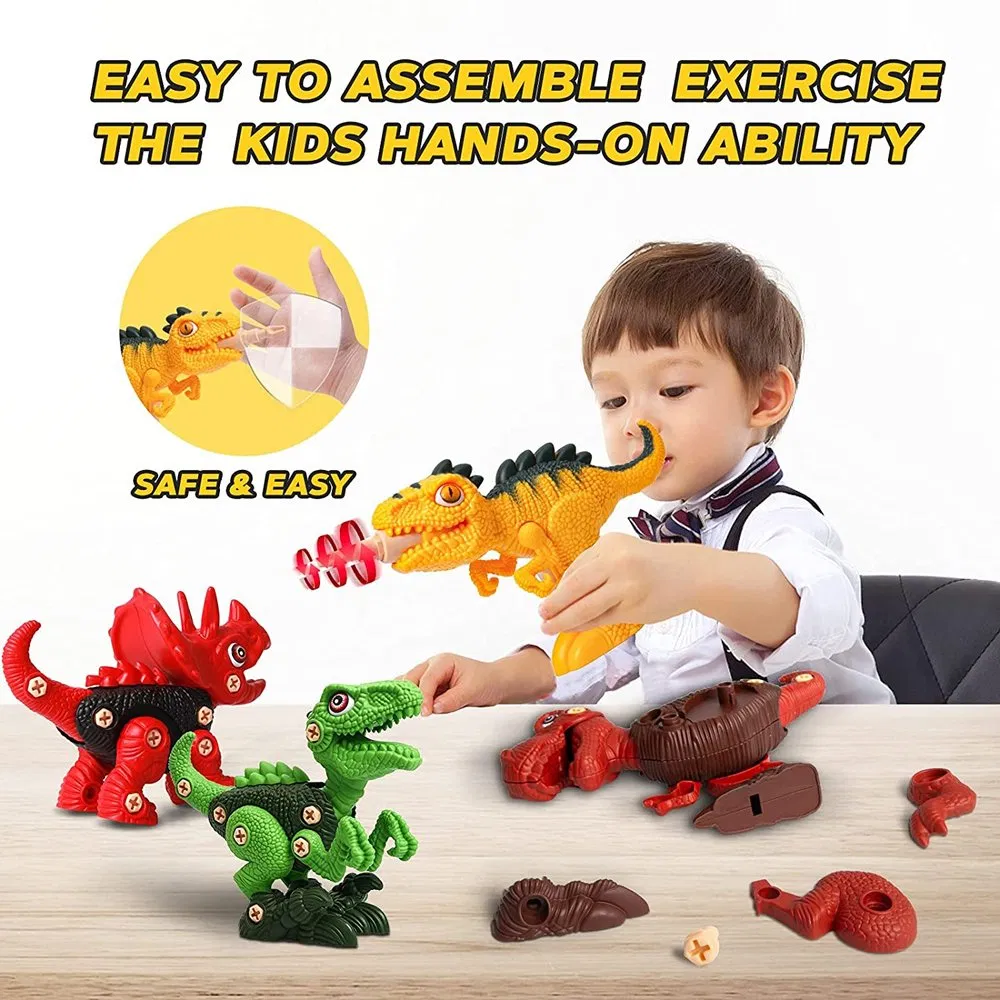 Best Children Juguetes Boy Gift Dinosaur Toys Take Apart Dinosaur Toys with Electric Drill for Kids Plastic Stem Construction Assemble Building Kids Toy