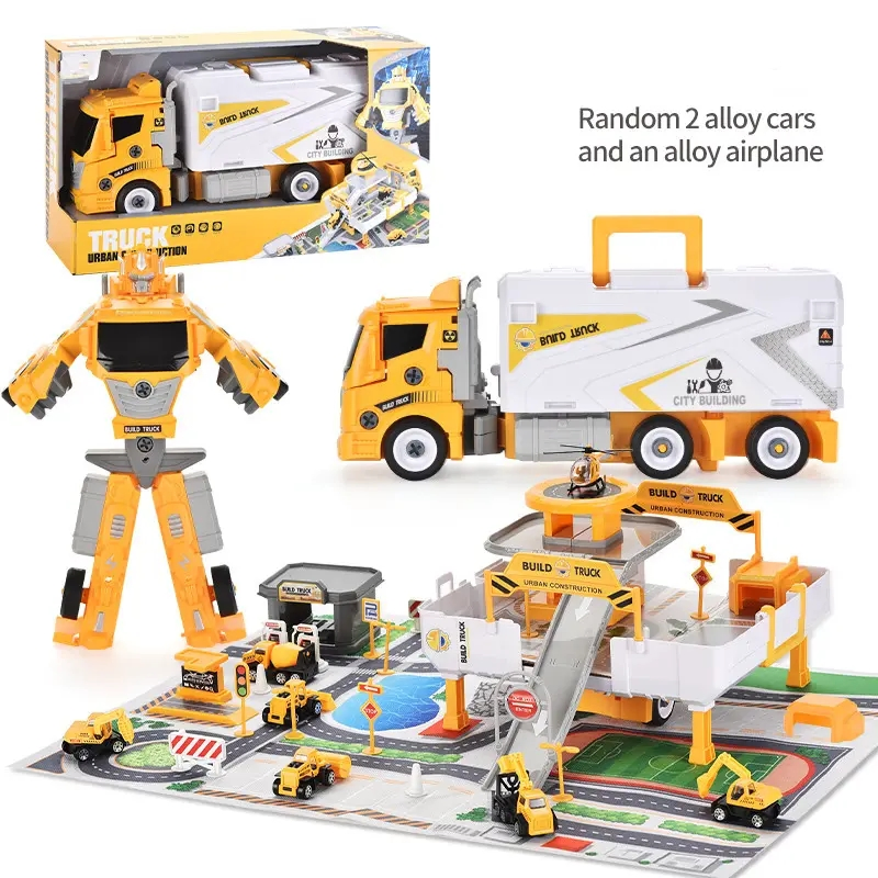 Alloy Car Movable Side Chute Receivedisassembly and Assembly Deformation Robot Engineering Storage Kit Container Truck