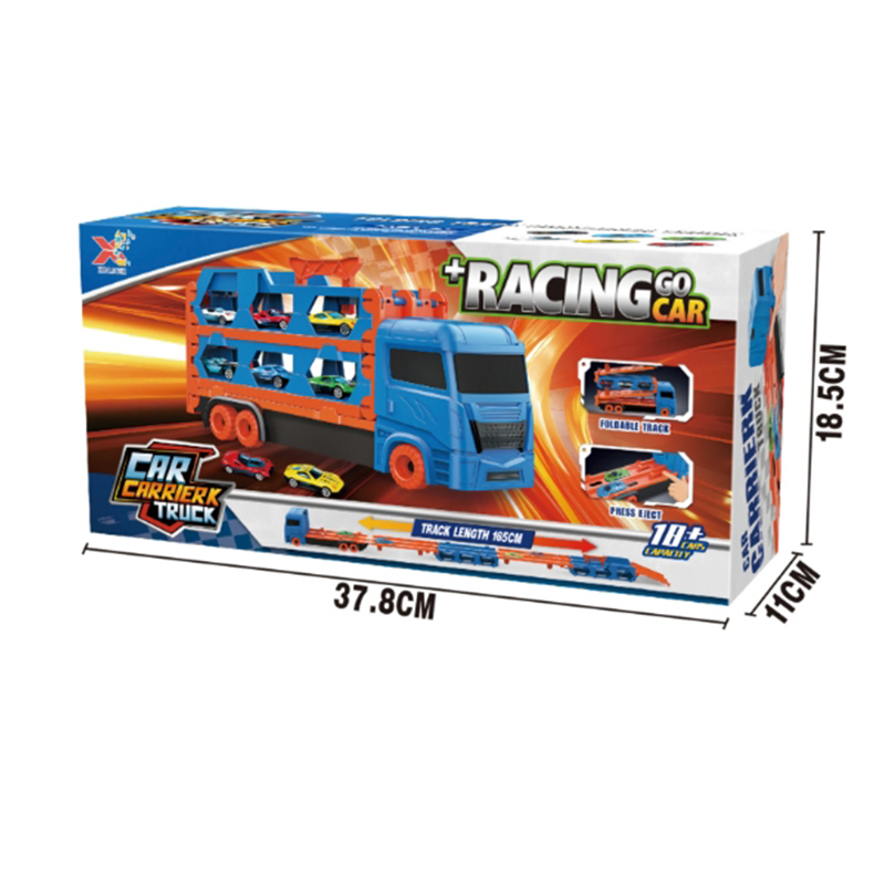 Xinbo Ejection Foldable Transportation Storage Container Truck Model Car 6 Mini Metal Vehicle for Kids Alloy Diecast Toys