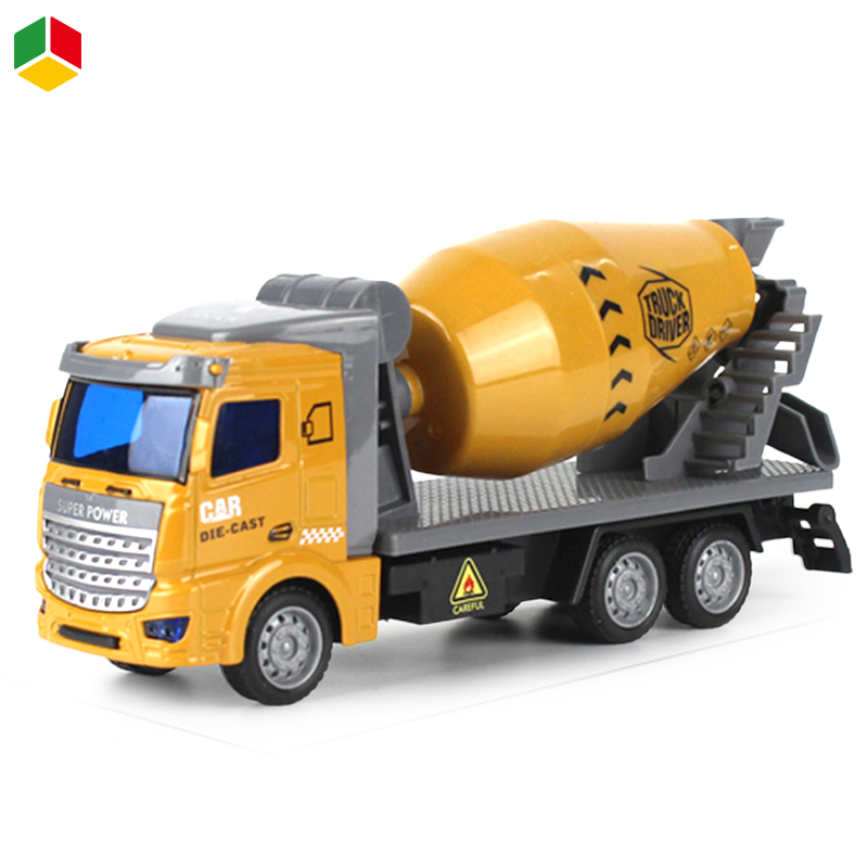 QS Hot Sell Metal Engineering Mixer Diecast Pull Back Truck Toys for Boy Birthday Gift Model Vehicle Car Toys