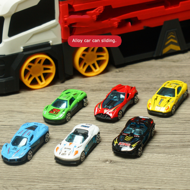 Ejection Big Fire Truck with 2 Small Cars Vehicles for Kids