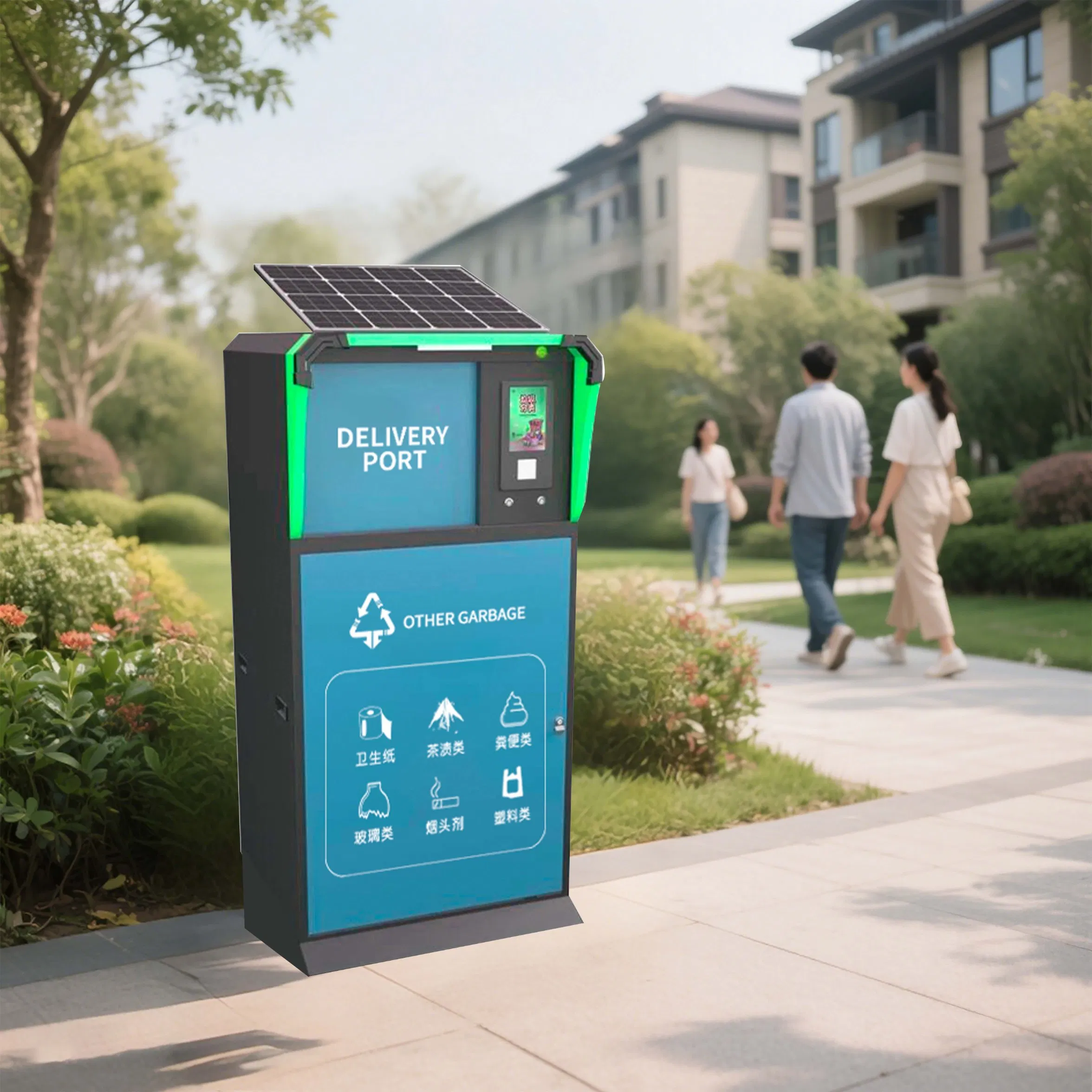 New Intelligent Outdoor Garbage Recycling Room Waterproof Galvanized Structure Park Application Classifying