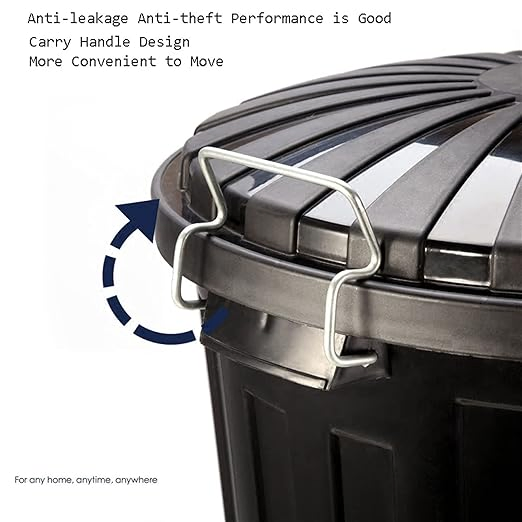 Plastic Garbage Bin Green with Latch on Lid Rubbish Bin 55L &amp; 73L