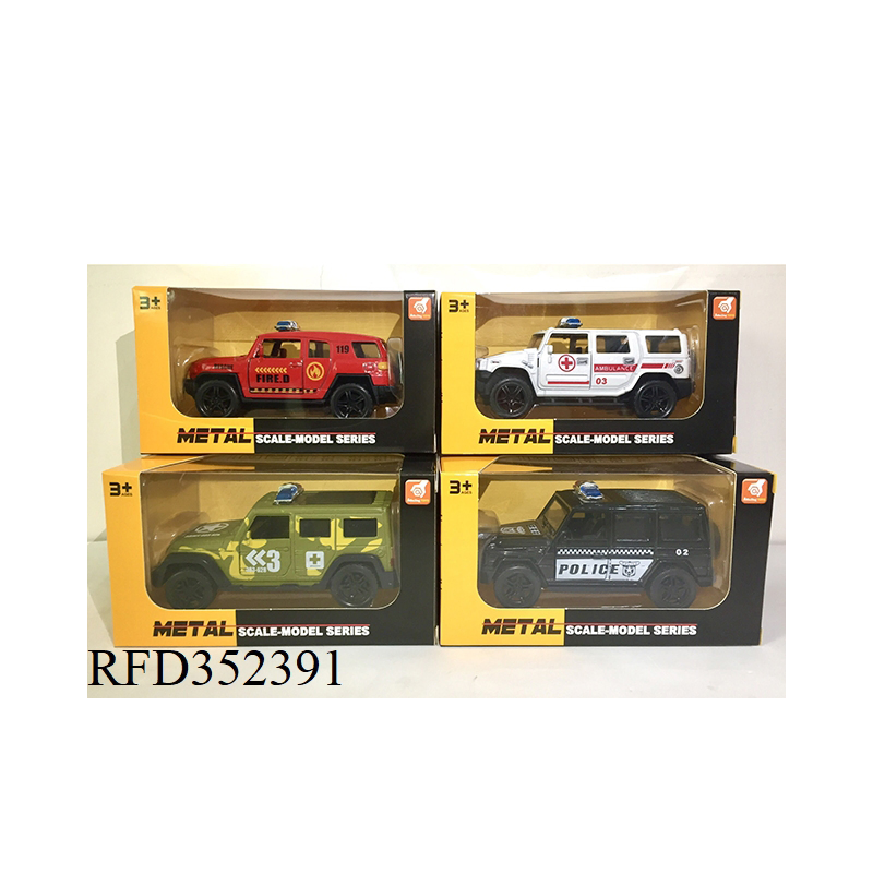 1: 39 Scale Alloy Army Truck Police Truck Toy Car with Sound and Light