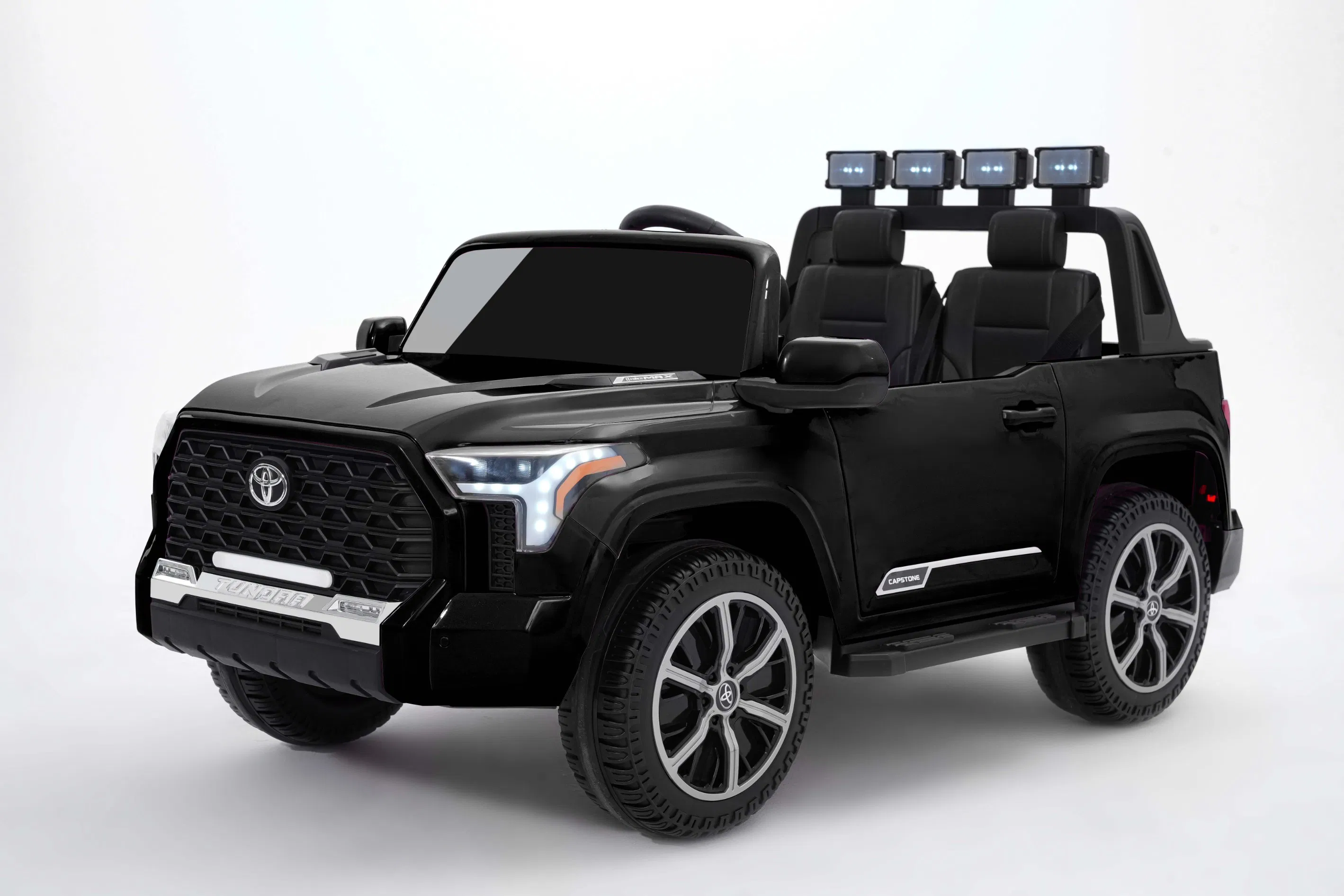 Official Toyota Kids Pickup Truck Electric Ride-on Toy with Bluetooth &amp; LED Lights-Black
