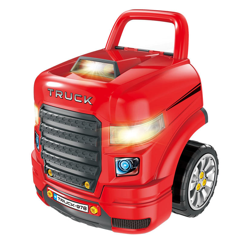 Kids Educational Repair Pretend Play RC Construction Vehicle Disassemble Infrared Remote Control Truck Toy with Light &amp; Sound