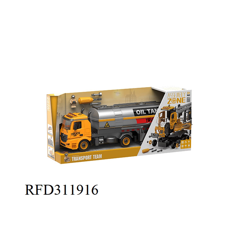 1: 12 Scale DIY Truck Friction Fire Truck with Light and Sound