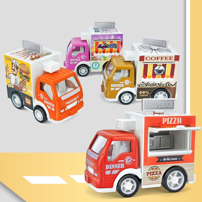 1: 64 Die Cast Pull Back Food Truck Mini Metal Toy Truck