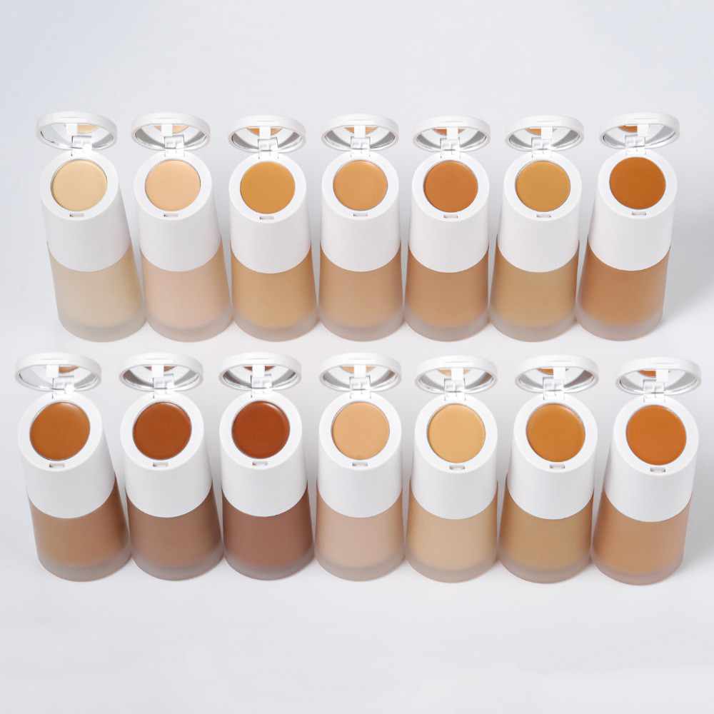 Well-Stocked 30ml Dewy Foundation Light to Medium Skin Tone Creamy Concealer with Mineral Ingredients Waterproof Sunscreen