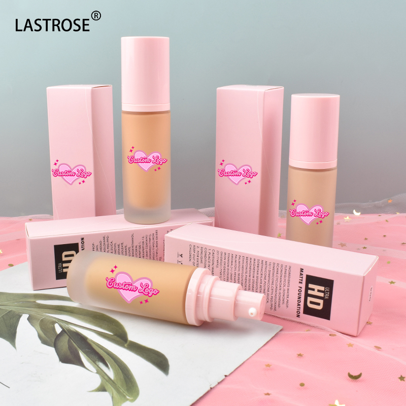 Private Label Makeup Foundation Full Coverage Cream Liquid Foundation 18 Colors Female Waterproof Foundation for Dark Skin