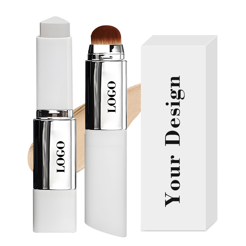 V-shape Color-changing Foundation Stick Full Coverage Concealer Foundation Stick Long-Lasting Foundation Stick with Brush