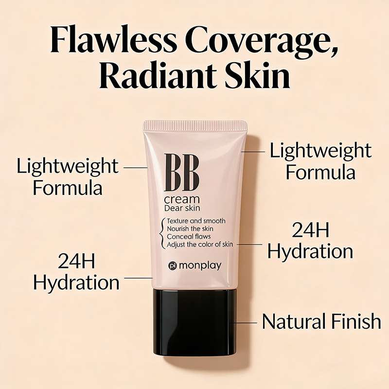 Monplay Mineral BB Cream | Whitening &amp; Sunscreen | Long-Lasting Coverage | Nourishing Lightweight | MSDS Certified