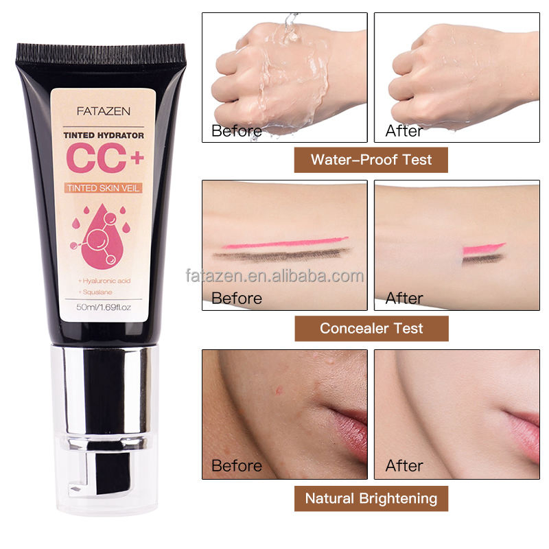 OEM Beauty Products Liquid Cc Cream Whitening Moisturizing Cosmetics Foundation Concealer Color Control Tinted Hydrater Cc Cream