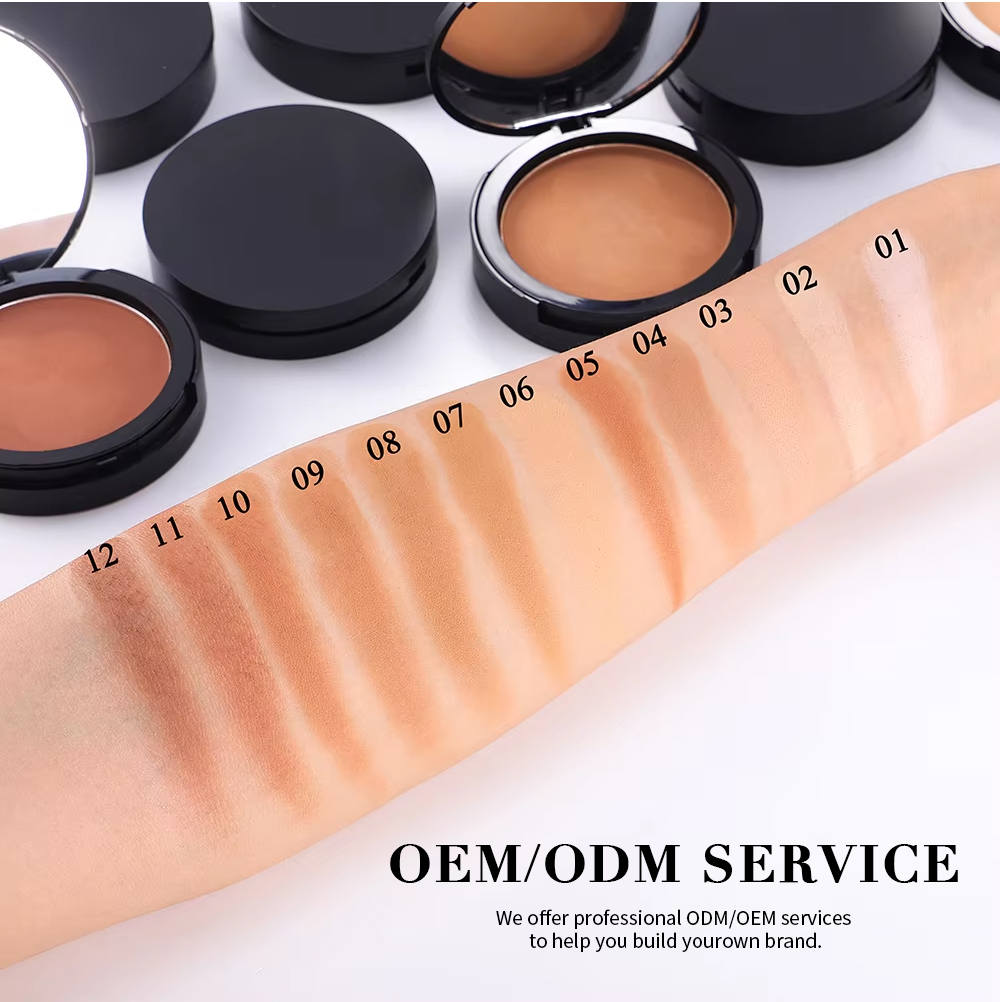 High Pigment Long Lasting Cosmetics Vegan Black Blush 12 Colors Dark Skin Contour Corrector Powder Face Makeup Base Foundation