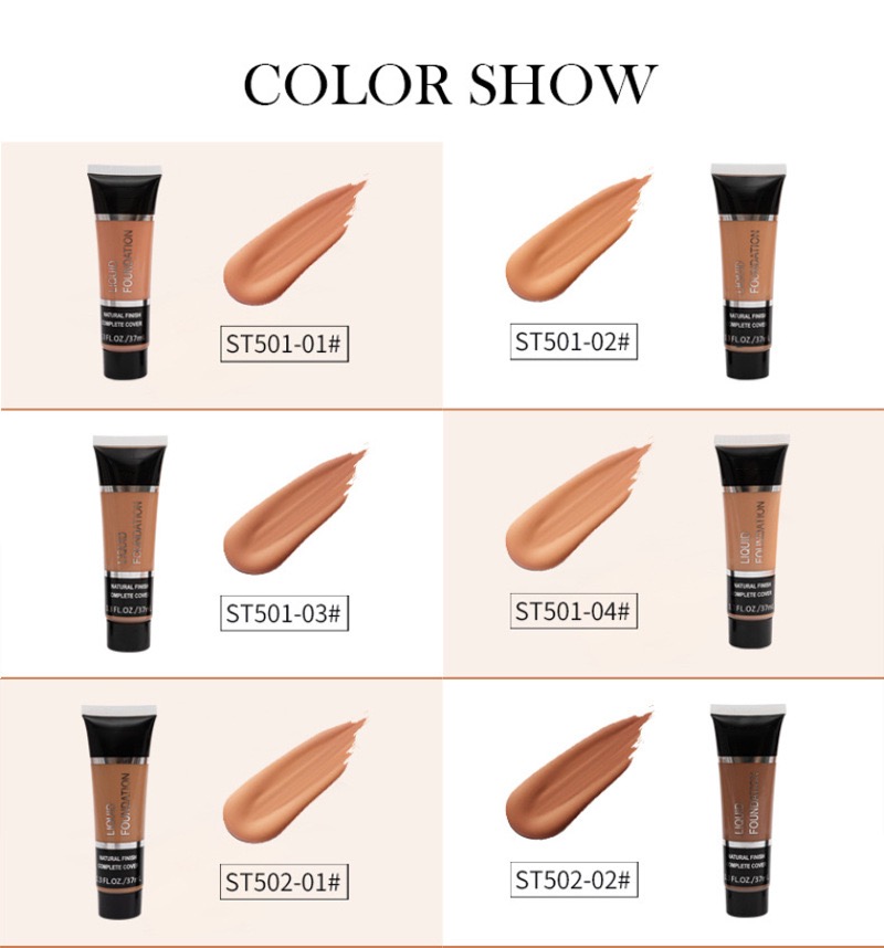 12 Colors Private Label 37ML Moisturizing Vegan Waterproof Foundation Long Lasting Makeup Brightening Liquid Foundation