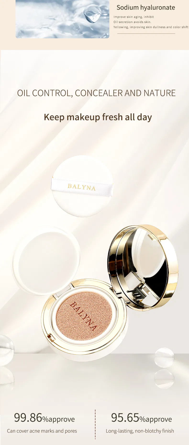Cosmetics Long Wear Concealer Moisturizing Air Cushion Foundation