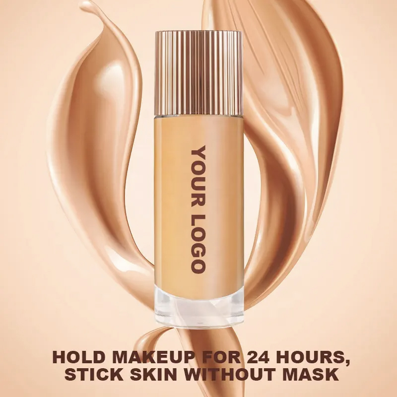 1000pcs Custom logo Matte Liquid Foundation High Quality Matte Vegan Sunscreen Non-Comedogenic Coverage Full Liquid Foundation