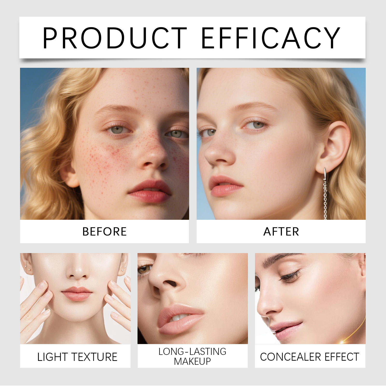 V-shape Color-changing Foundation Stick Full Coverage Concealer Foundation Stick Long-Lasting Foundation Stick with Brush