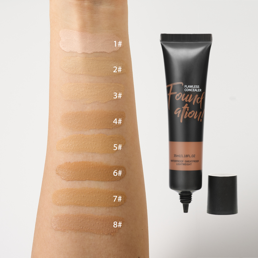 Custom Waterproof Vegan SPF Private Label Cream Matte Fond De Teint Full Coverage Dewy Liquid Foundation for Black Skin