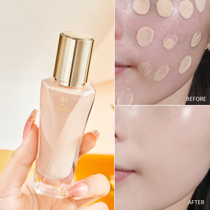 Long-Lasting Matte Mineral Liquid Foundation Cream Lightweight Waterproof Non-Removable Concealer Brightening