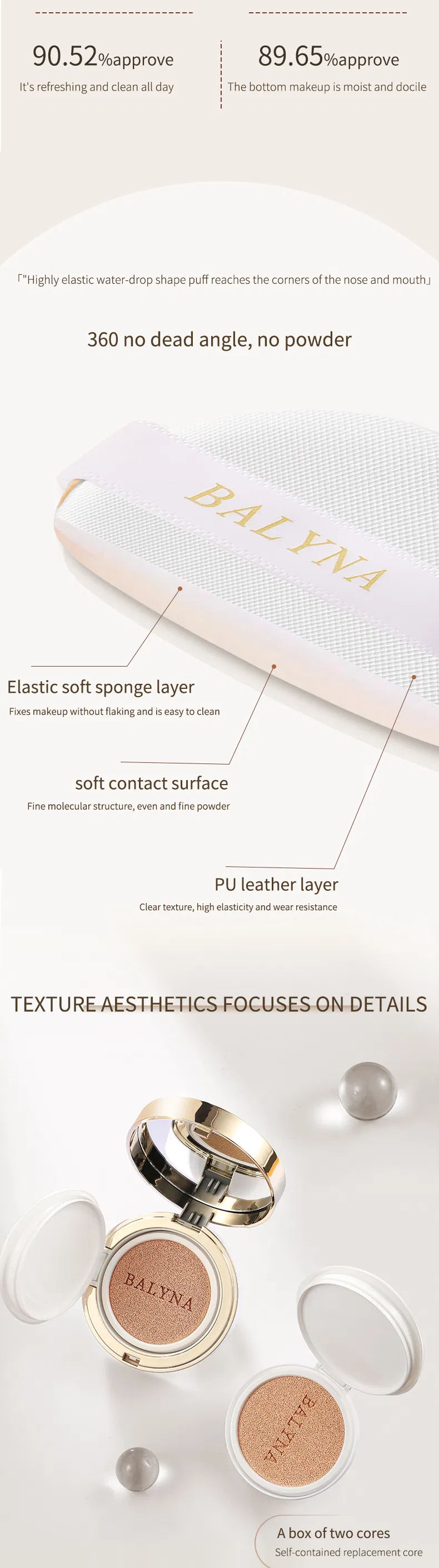 Cosmetics Long Wear Concealer Moisturizing Air Cushion Foundation