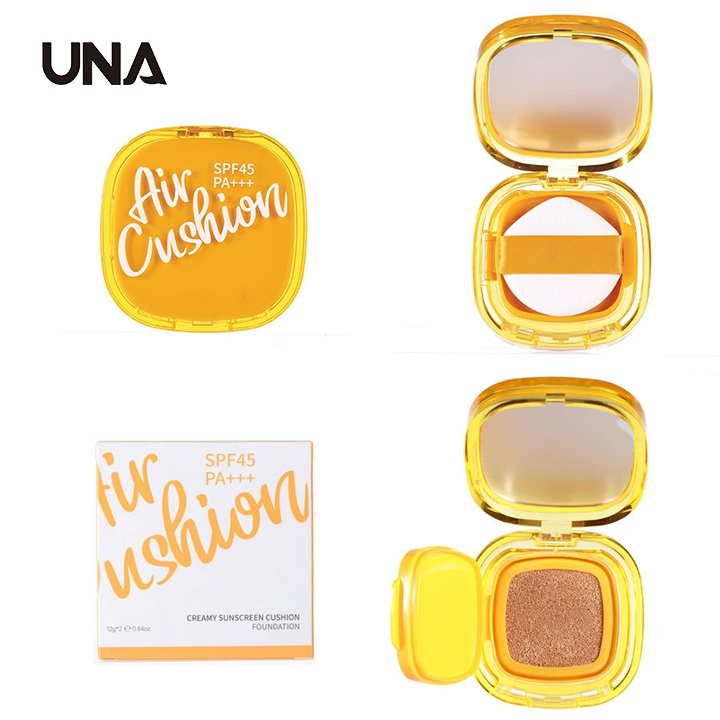 Foundation SPF 45+ Sunscreen Makeup Foundation Concealer Face Makeup Foundation Bb Cc Cream Air Cushion with Refill for Halal